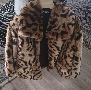 Miu Miu faux fur jacket tiger print